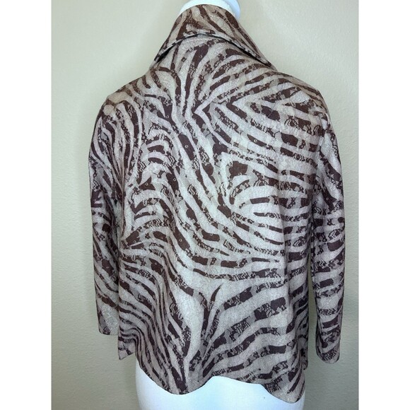 Chico's Women Size 0 Brown Zebra Print Cardigan Jacket - Picture 5 of 8